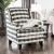 Patricia Fabric/Wood Accent Stripe Pattern Arm Chair