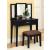 Porterville Wood Storage Vanity Dresser w/Drawer & Stool