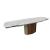Yoroi Metal/Ceramic/Veneer Rectangular Extendable Dining Table w/Rounded Corners