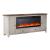 652 80-inch Wood 2-Drawer TV Console w/Firebox Insert & 2 Doors