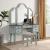 Drucilla Wood Storage Vanity Dresser w/5 Drawers, Mirror & Stool