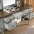 Drucilla Wood Storage Vanity Dresser w/5 Drawers, Mirror & Stool
