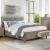 Anneke Fabric/Wood Storage Bed, Queen Size