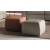 Gaia Fabric/Leather Ottoman with Leather Welt