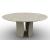 Twins W62.9-inch Ceramic/Metal Customizable Round Dining Table