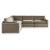 Sophie 5-Piece Polyester L-Shaped Modular Sectional Sofa