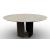Twins W62.9-inch Ceramic/Metal Customizable Round Dining Table