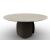 Twins W62.9-inch Ceramic/Metal Customizable Round Dining Table