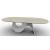 Seashell W98.4-inch Ceramic/Cement Customizable Oval Dining Table