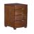 Rectangular Wood 3-Drawer Bowfront Chairside Table