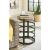 Hidden Treasures Round Wood Veneer/Metal Barrel Strap End Table