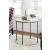 Modern Basics Round Travertine/Metal End Table