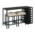 Mackintosh Rectangular Wood Veneer/Metal Wine Console Table w/2 Stools