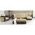 Harmony Fabric/PU Convertible Living Set