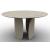 Twins W55.1-inch Ceramic/Metal Customizable Round Dining Table