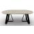 Sunshine W78.7-inch Ceramic/Metal Customizable Oval Dining Table