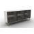 Universal Ceramic/Wood Customizable Sideboard w/3 Glass Doors & Metal Feet