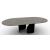 Twins W98.4-inch Ceramic/Metal Customizable Oval Dining Table