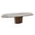 Yoroi Metal/Ceramic/Veneer Rectangular Extendable Dining Table w/Rounded Corners