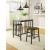 Edgar Industrial Counter Dining Room Set (Table + 2 Chairs)