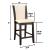 Manhattan III Leatherette Counter Stool with Wood Base, Set of 2