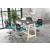 Wind Low Mesh Back Fabric Swivel Chair w/Plastic Armrests, Fixed Base & Footring