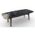 Abrey W98.4-inch Ceramic/Wood Customizable Elliptical Dining Table