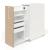 Boxi Office Lockable Storage Tower w/1 Shelf, 2 Metal Shelves, 2 Small Drawers & USB Port