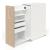 Boxi Office Lockable Storage Tower w/1 Shelf, 2 Metal Shelves, 2 Small Drawers & USB Port, Left Hand