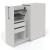Boxi Office Lockable Storage Tower w/1 Shelf, 2 Metal Shelves, 2 Small Drawers & USB Port, Left Hand