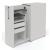 Boxi Office Lockable Storage Tower w/1 Shelf, 2 Metal Shelves, 2 Small Drawers & USB Port