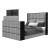Isabella Fabric Panel Bedroom Set with LED, Speaker, TV Lift and Fireplace