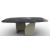 Twins W78.7-inch Ceramic/Metal Customizable Elliptical Dining Table