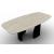 Twins W78.7-inch Ceramic/Metal Customizable Elliptical Dining Table