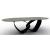 Breeze W98.4-inch Ceramic/Metal Customizable Oval Dining Table