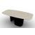 Twins W78.7-inch Ceramic/Metal Customizable Elliptical Dining Table