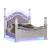 Valentina Queen Size Poster Bed with Faux Leather Upholstered Headboard & LED Lighting