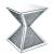 Noralie 84902 Mirrored/Faux Diamonds End Table, Square