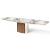 Yoroi Metal/Ceramic/Veneer Rectangular Extendable Dining Table w/Rounded Corners