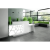 ORGANIC 1-Person Straight Reception Desk w/Side Counter Top & RGB Light, ADA Compliance