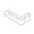 Wave 122-inch x 79-inch L-Shape Reception Desk w/Right Counter Top