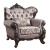 Benbek Fabric/Wood Tufted Chair w/Pillow