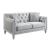 Katia Linen Fabric/Wood Tufted Loveseat w/Pillows