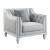 Katia Linen Fabric/Wood Tufted Chair w/Pillows