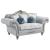 Pelumi Linen Fabric/Wood Loveseat w/Pillows