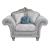 Pelumi Linen Fabric/Wood Chair w/Pillows