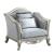 Qunsia Linen Fabric/Wood Chair w/Pillows