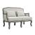 Tania Linen Fabric/Wood Loveseat w/Pillows