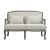Tania Linen Fabric/Wood Loveseat w/Pillows