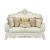 Adara PU/Wood Tufted Loveseat w/Pillows